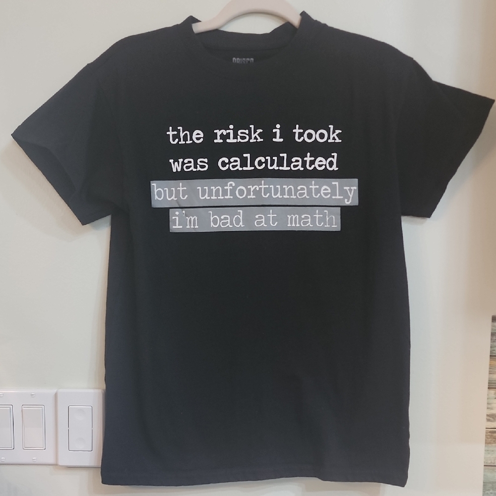 NWOT Humorous Black Tee with Math Quote 🛍
